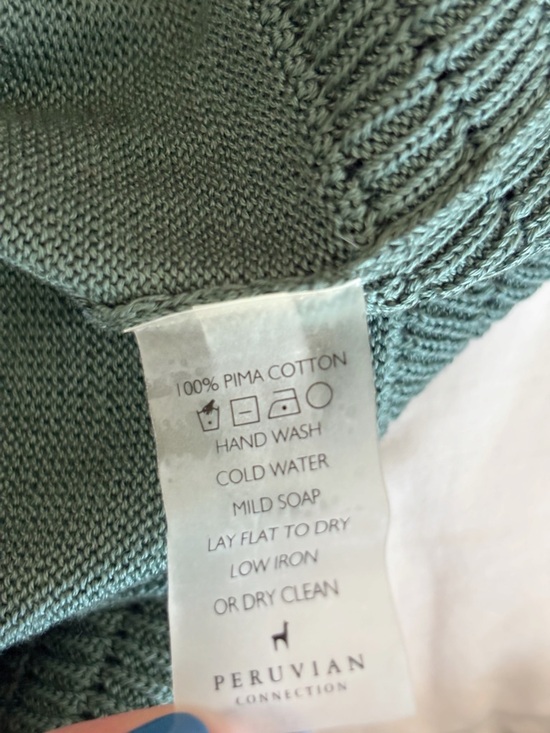 Peruvian Connection Green Chaco Lace Cardigan Sweater XL - Picture 6 of 6